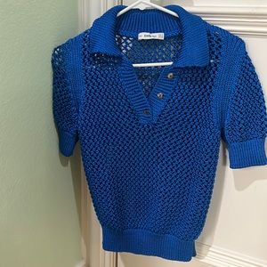 Zara knit polo top